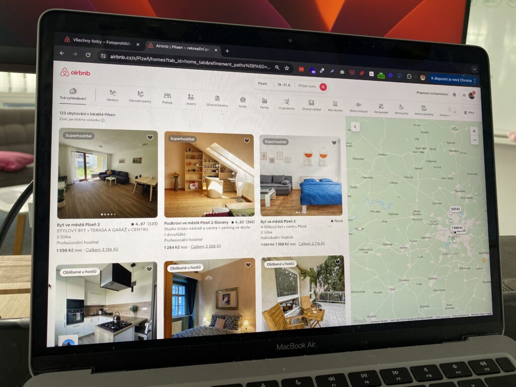 Airbnbn - výpis nabídek
